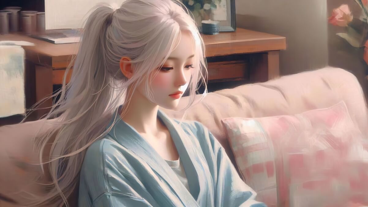 唯美少女 马尾辫4K动漫壁纸