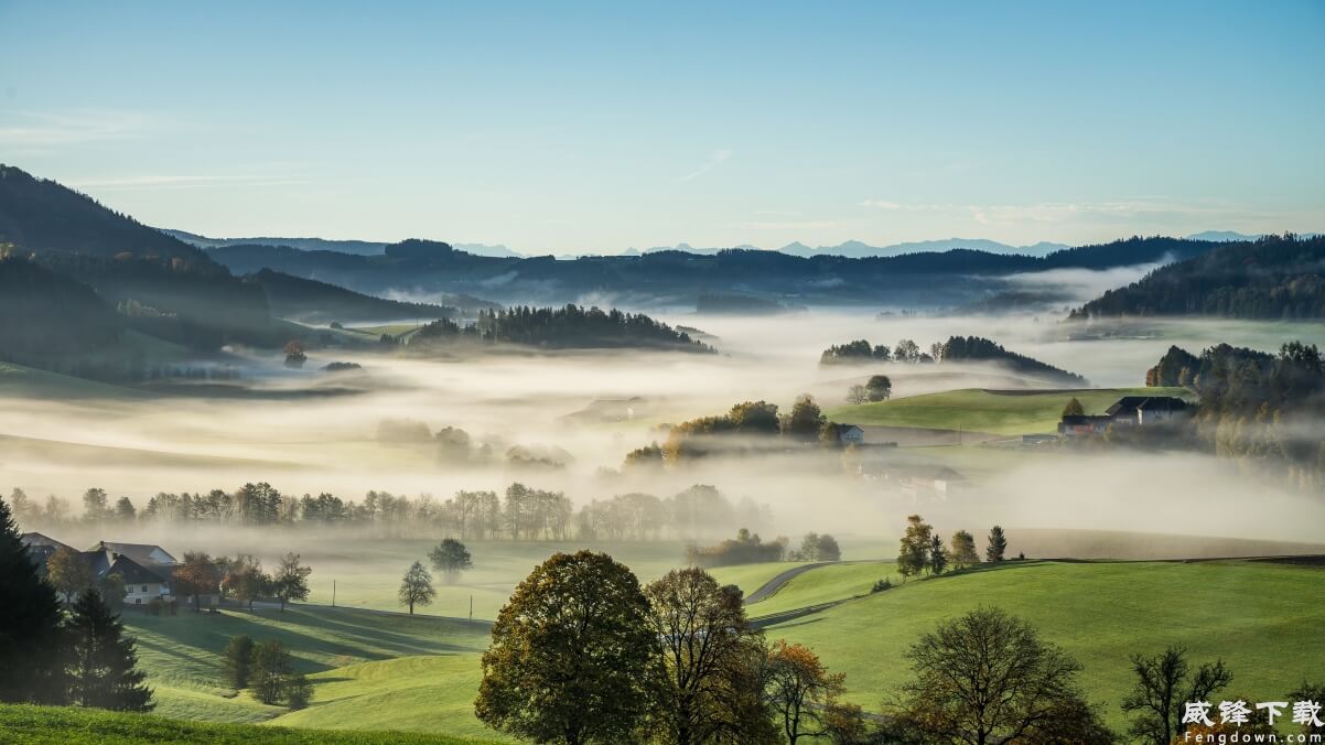 4K 风景 乡村 雾 奥地利 桌面壁纸