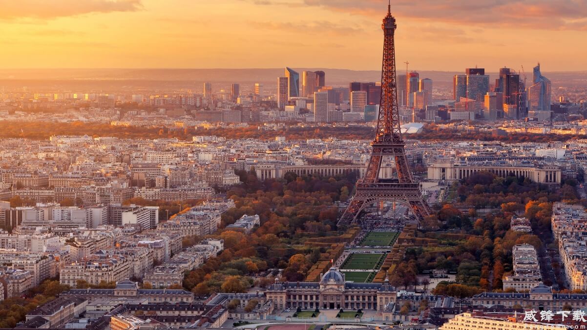 巴黎铁塔城市风景4k壁纸