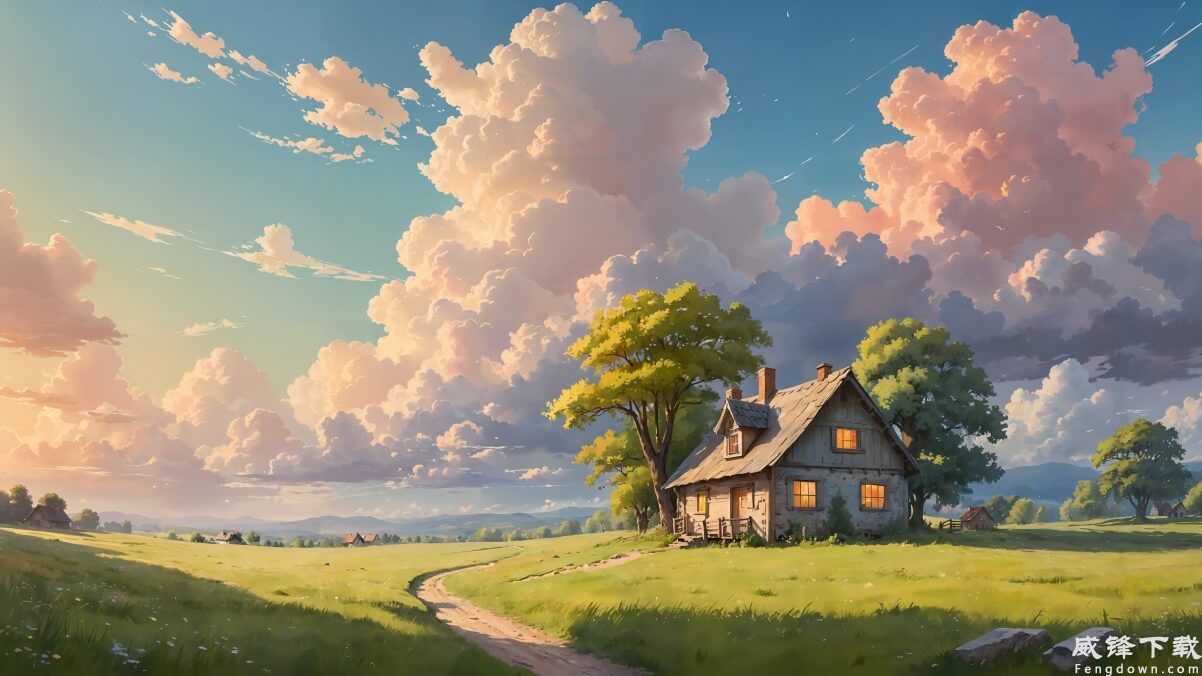 田园小屋风景 4k壁纸